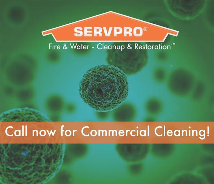 A graphic saying commercial cleaning 